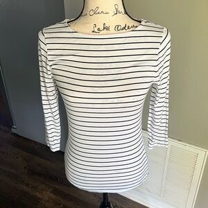 Target | A New Day | 3/4 Sleeve Black & White Striped Tee